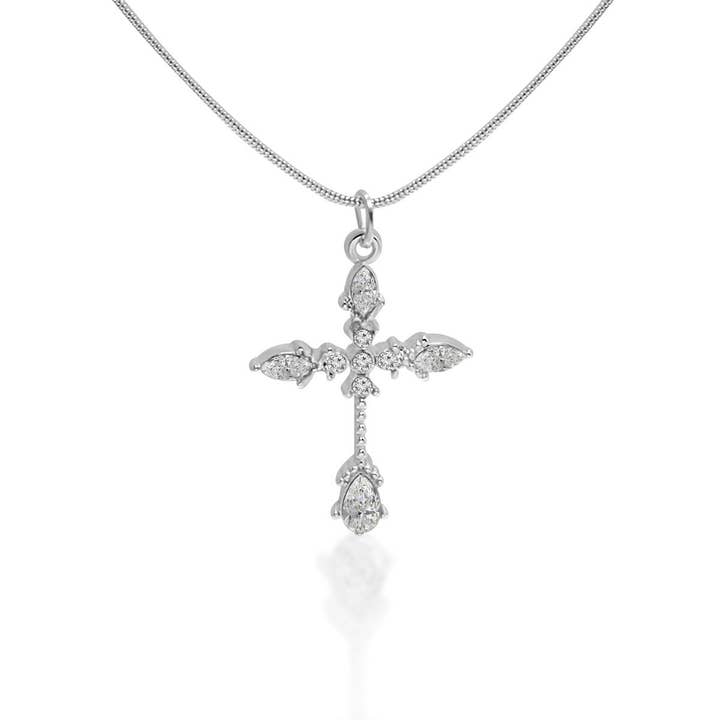 Cross  design silver color necklace