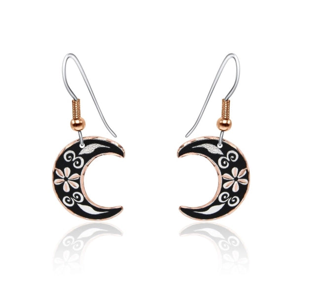 Black Moons   floral   earrings