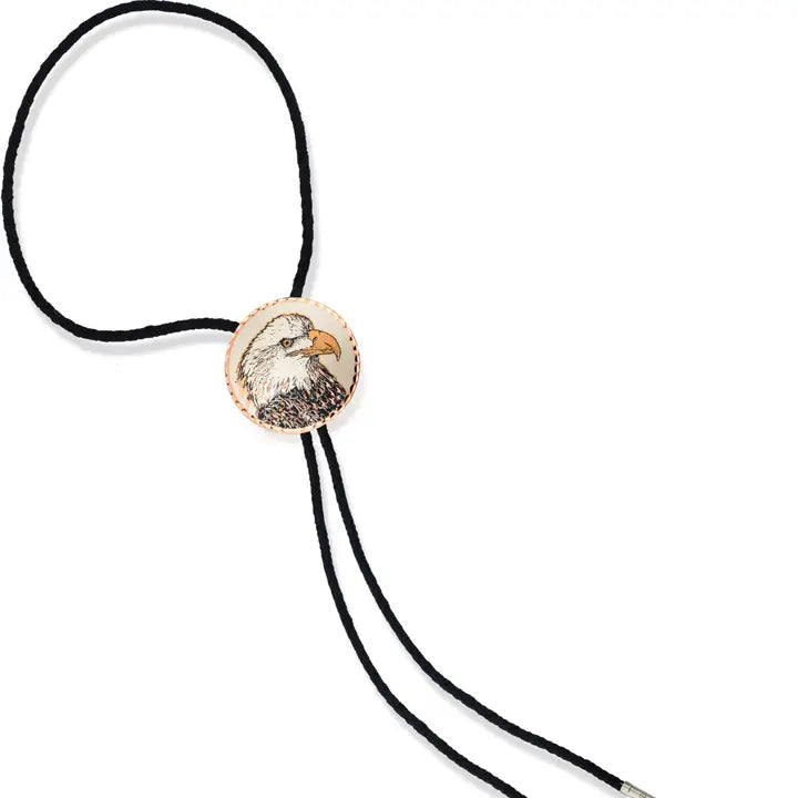 Wolf Face Western Bolo Tie