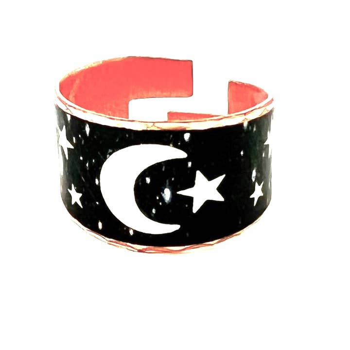 Moon and star ring