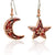 Red Moon and Star Flower Earrings