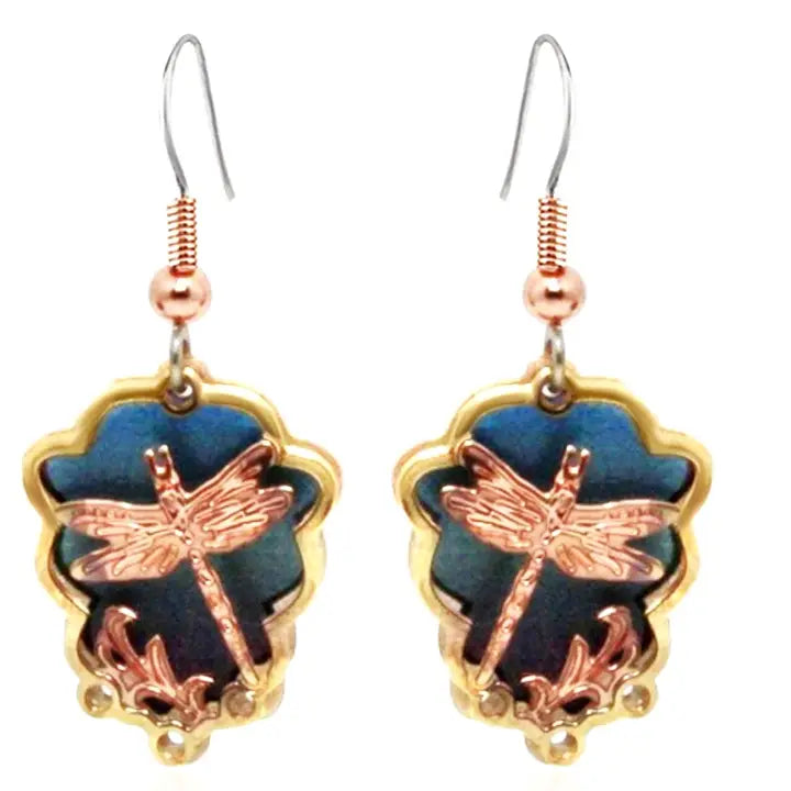 3D Colorful Cut Out Dragonfly Earrings