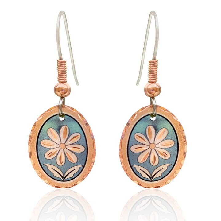 Dainty Teardrop Purple Flower Earrings