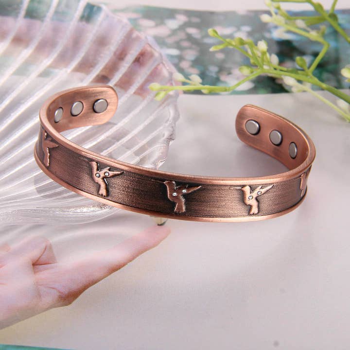 Antique Hummingbird  Design Magnetic Bracelet