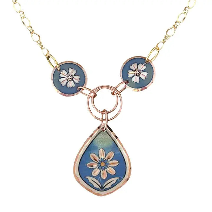 Blue Flower design necklace