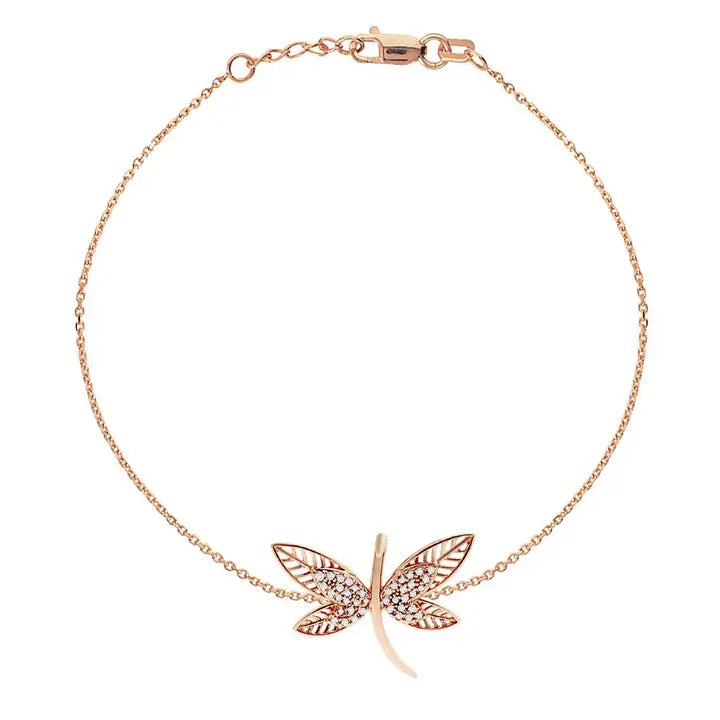Stainless steel  Rose gold Dragonfly  Bracelet