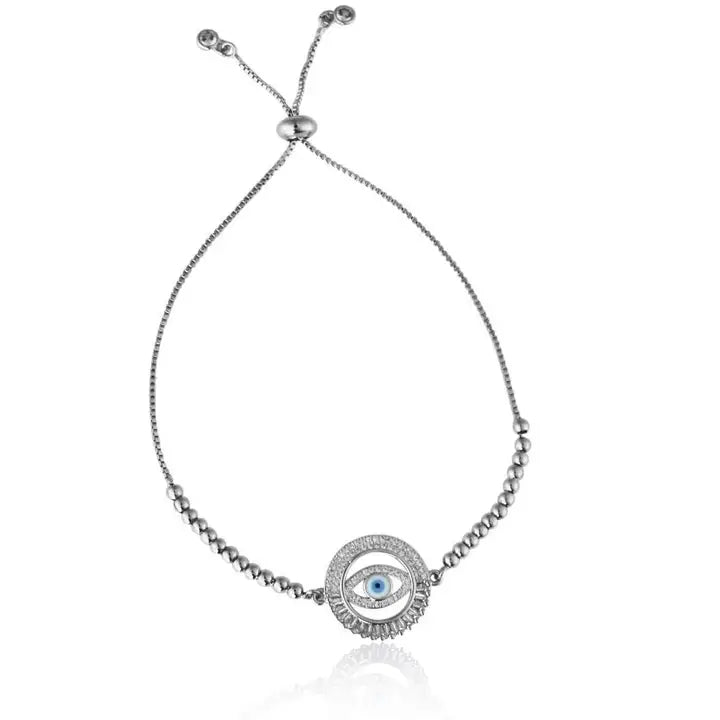 Evil Eye Slider chain silver color  Bracelet