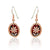 Red daisy flower oval shape earrings