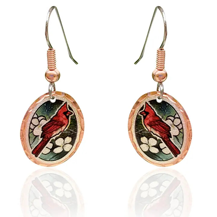 Cardinal design earrings