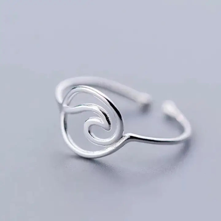 Stainless steel 925 silver plated   Waves      Ring