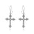 Silver  Cross Earrings zircon stones