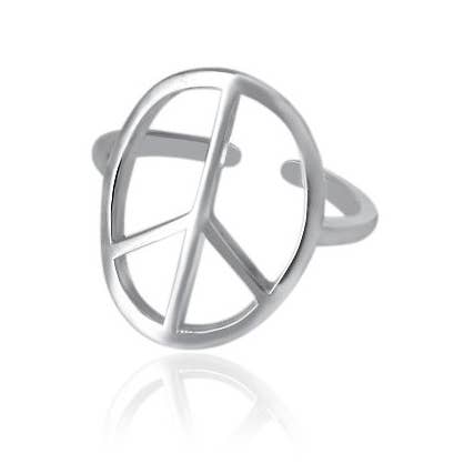 Peace silver 925 adjustable ring