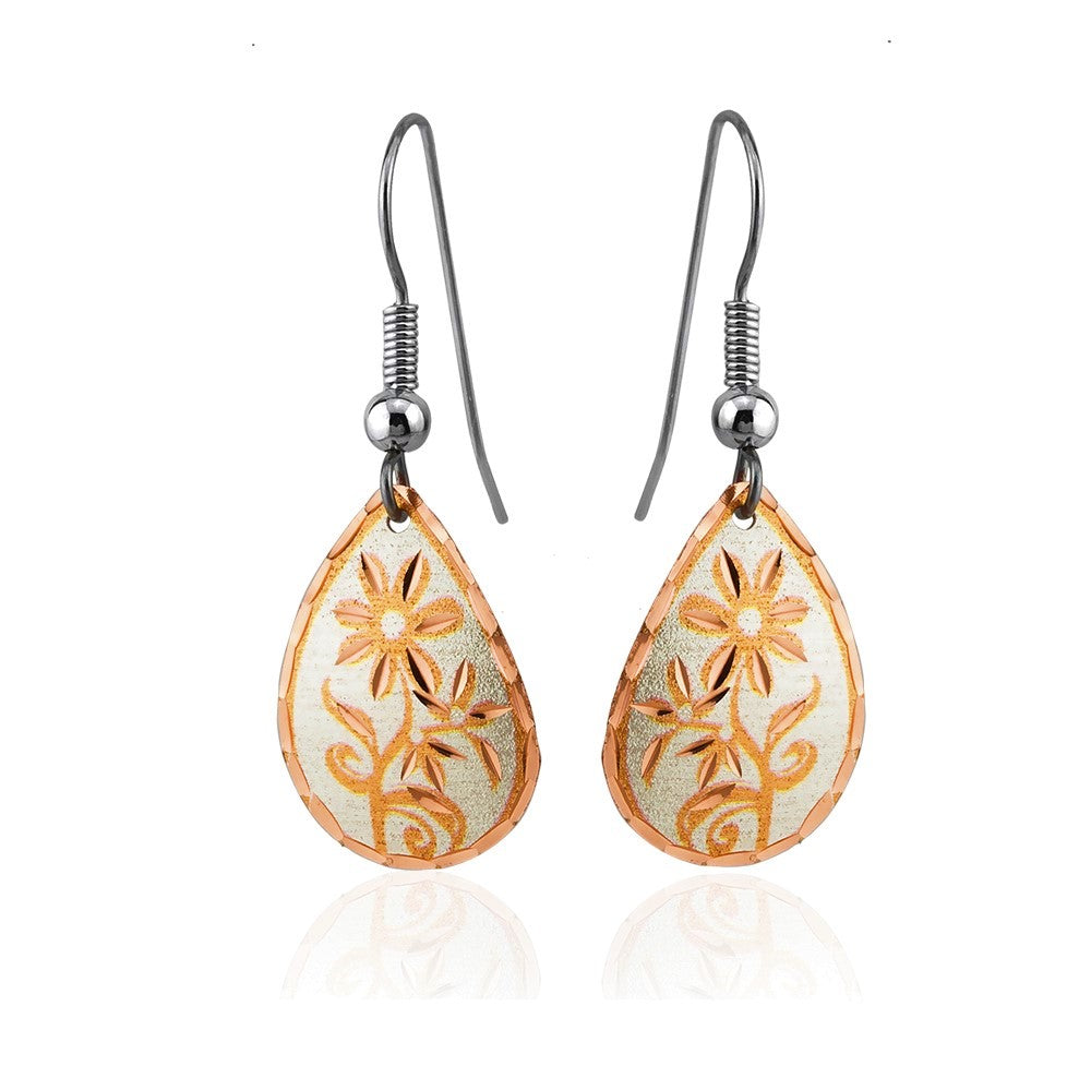 Silver retro drop earrings