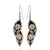 Black leave shape floral earrings
