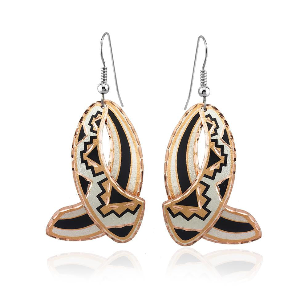 Western two pieces long earrings