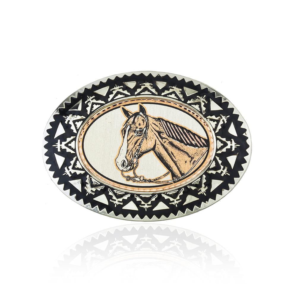 Horse design belt buckle