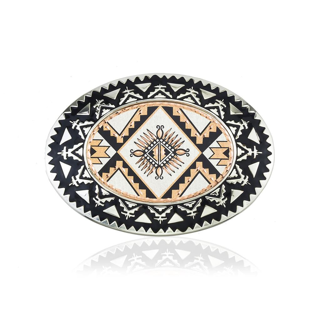 Southwestern native sunburst design belt buckle