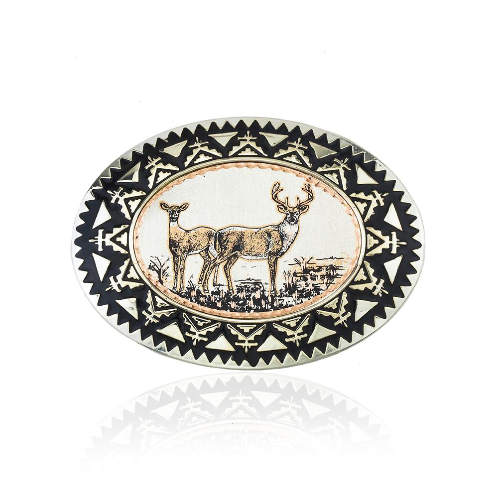 Deer design belt buckle