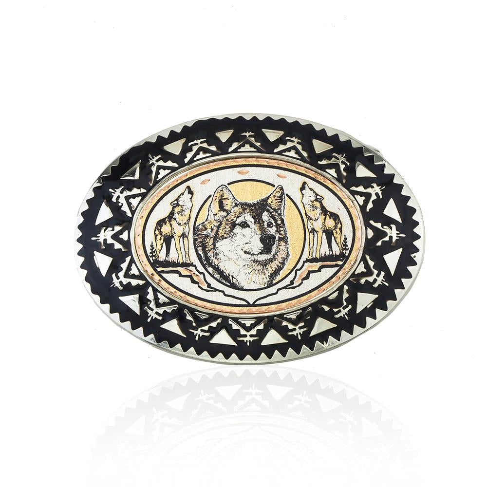 Wolf design belt buckle