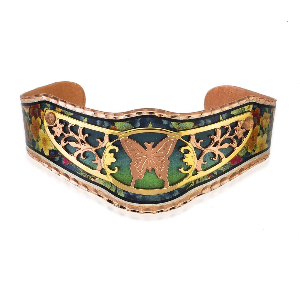 Butterfly design handmade adjustable solid copper bracelet