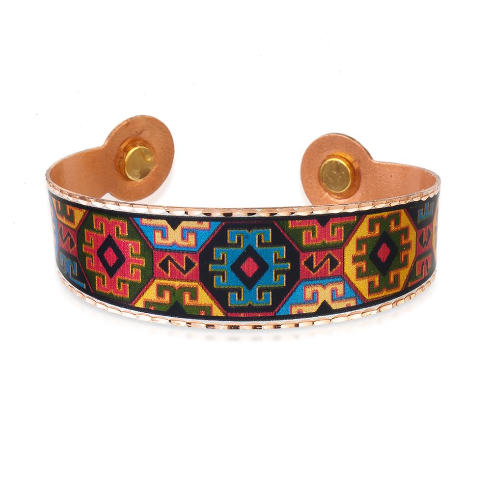 Colorful art deco design bracelet with magnets