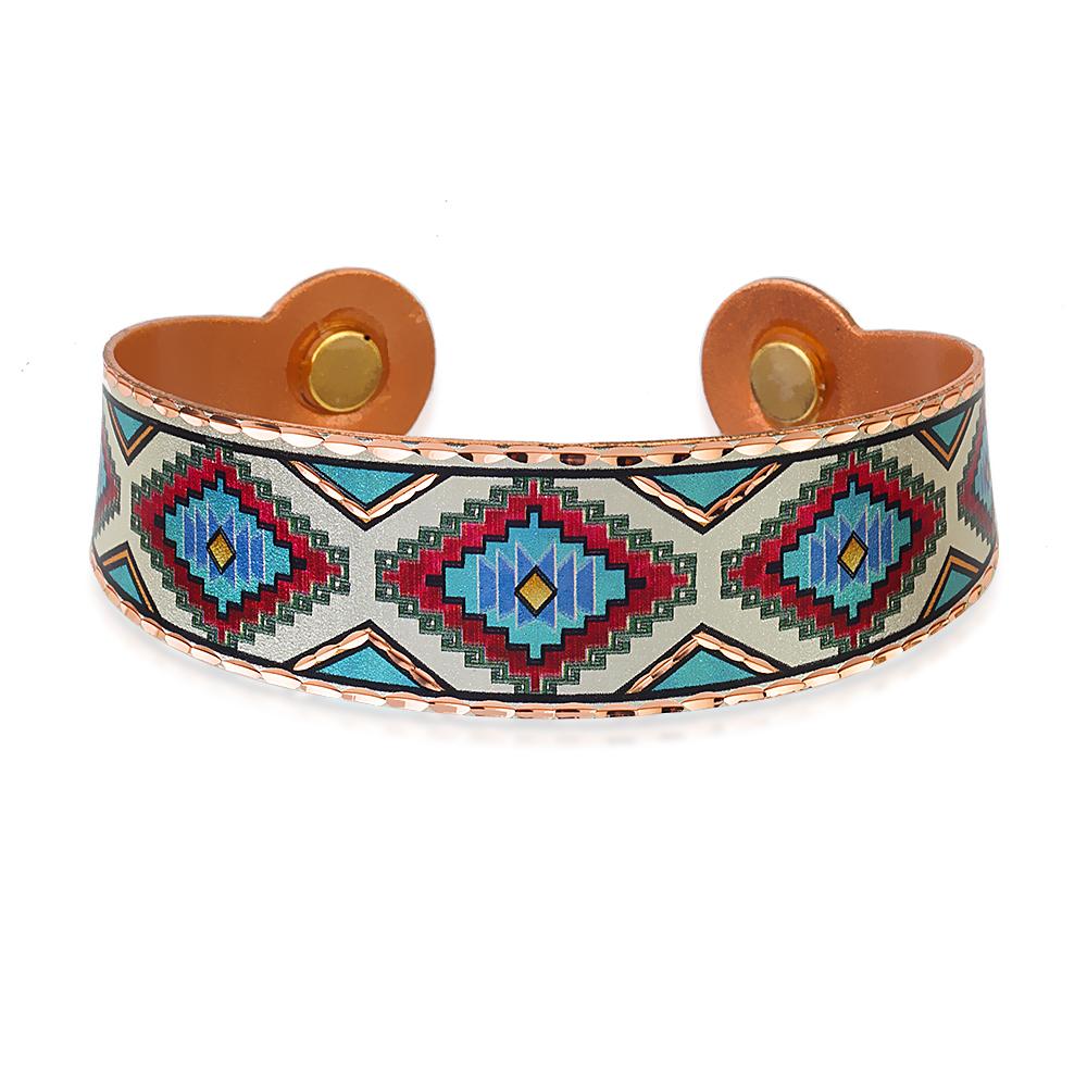 Colorful southwestern native design bracelet with magnets