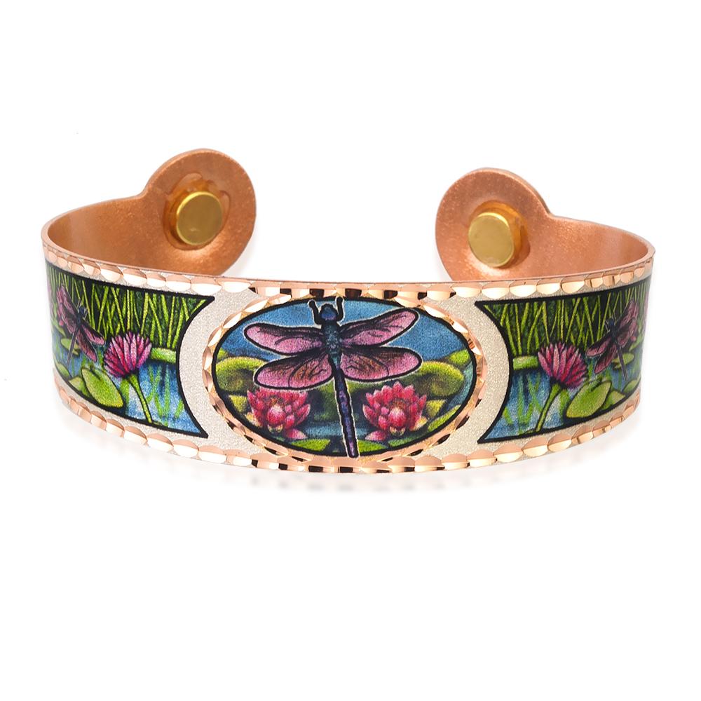 Colorful dragonfly design bracelet with magnets