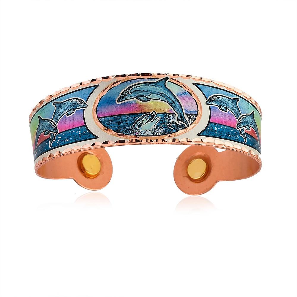 Dolphin design bracelet with magnets