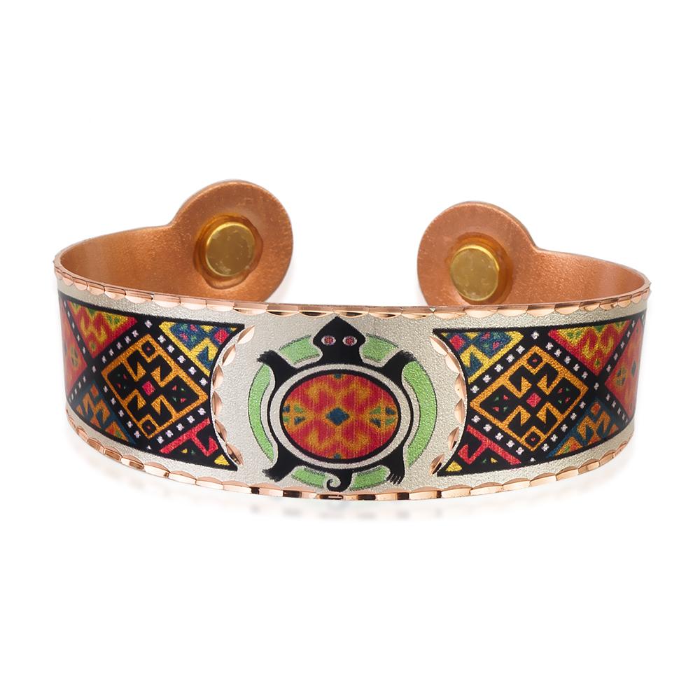 Southwestern native turtle design bracelet with magnets