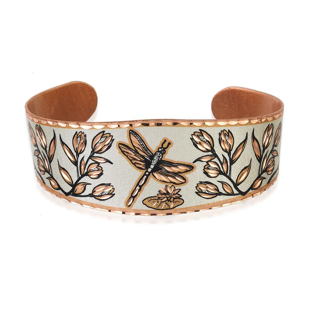 Dragonfly design copper adjustable bracelet