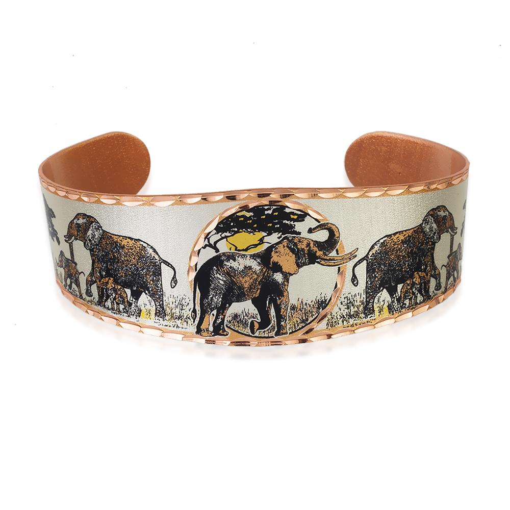 Elephant design copper adjustable bracelet