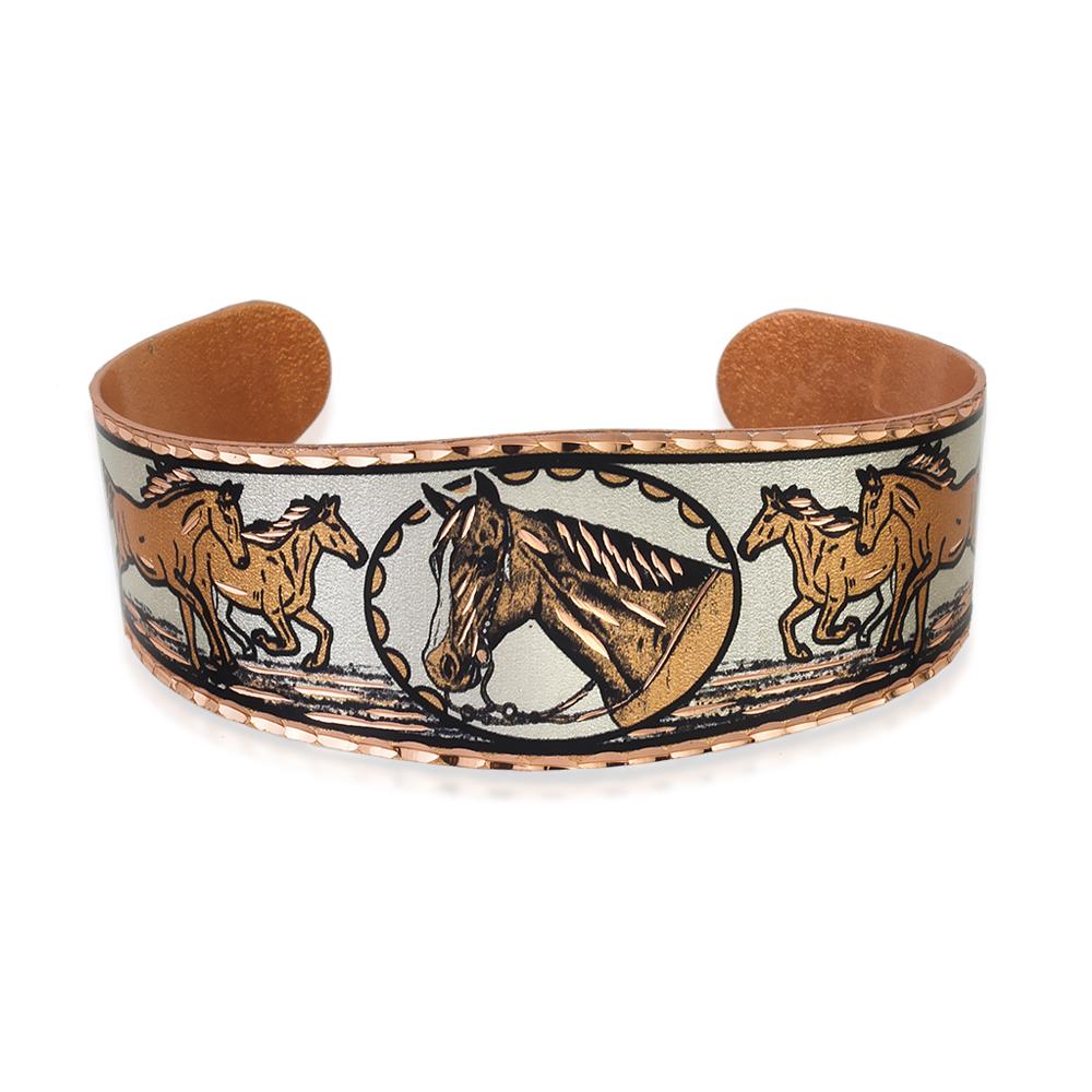 Horse design handmade adjustable copper bracelet