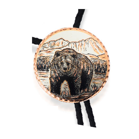 Bear design bolo tie