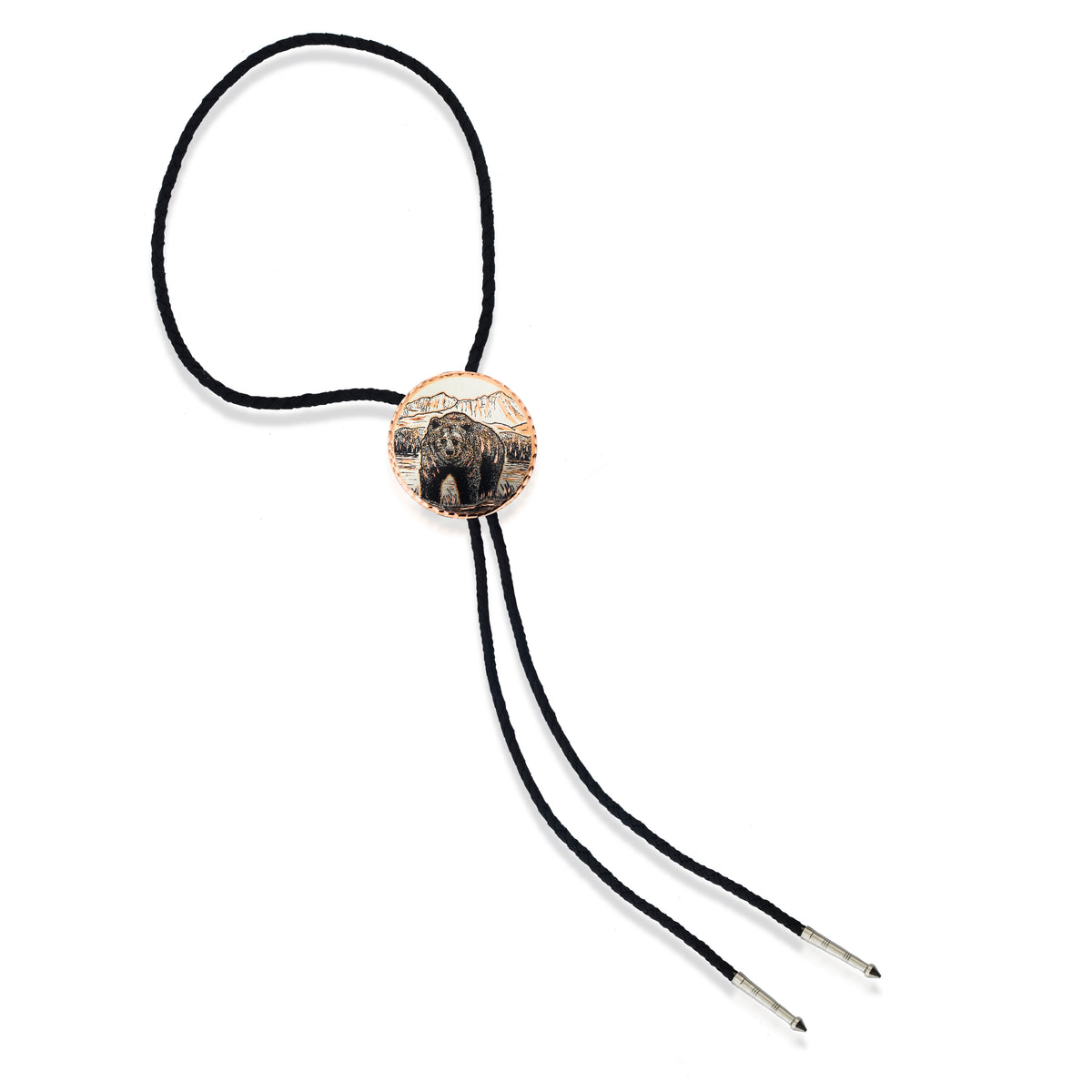 Bear design bolo tie