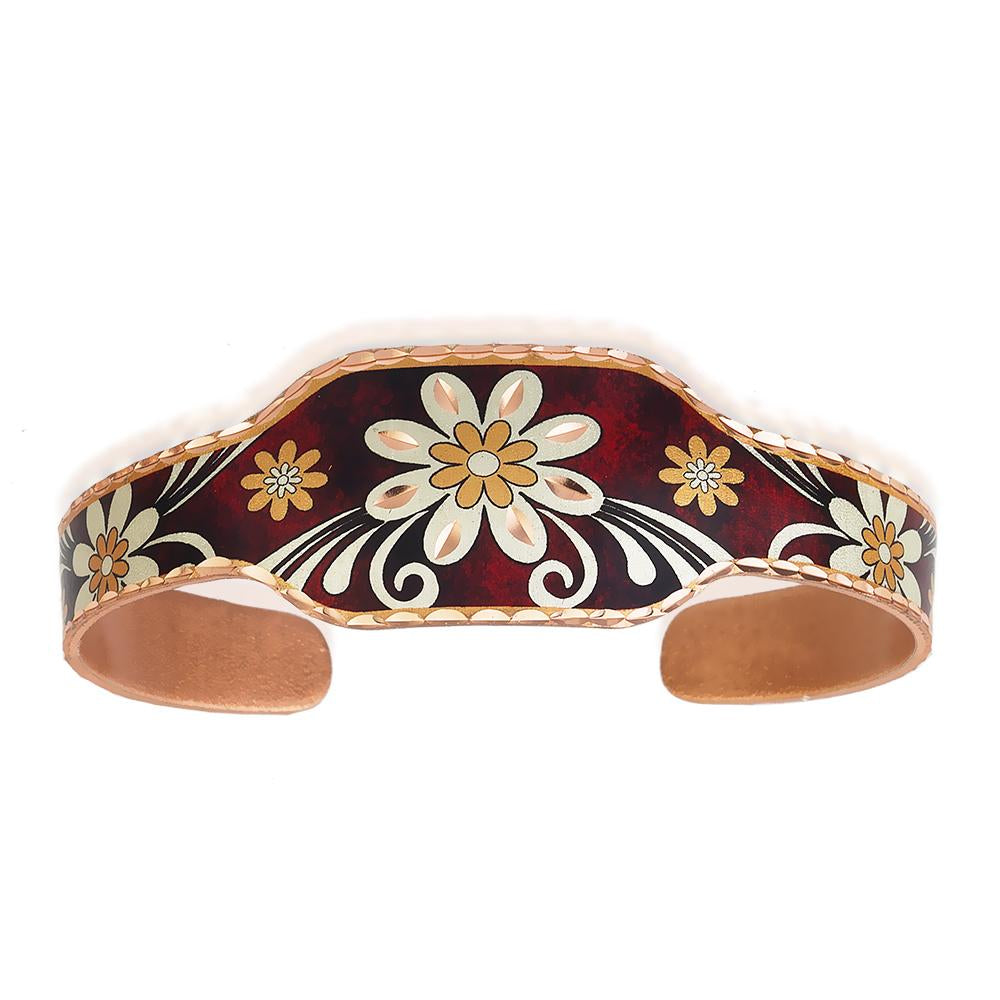 Red floral design bracelet
