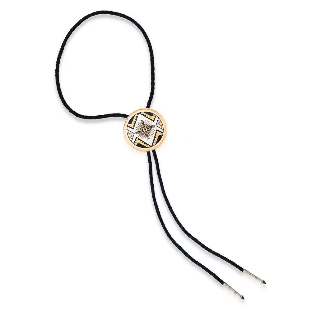 sunburst western design bolo tie