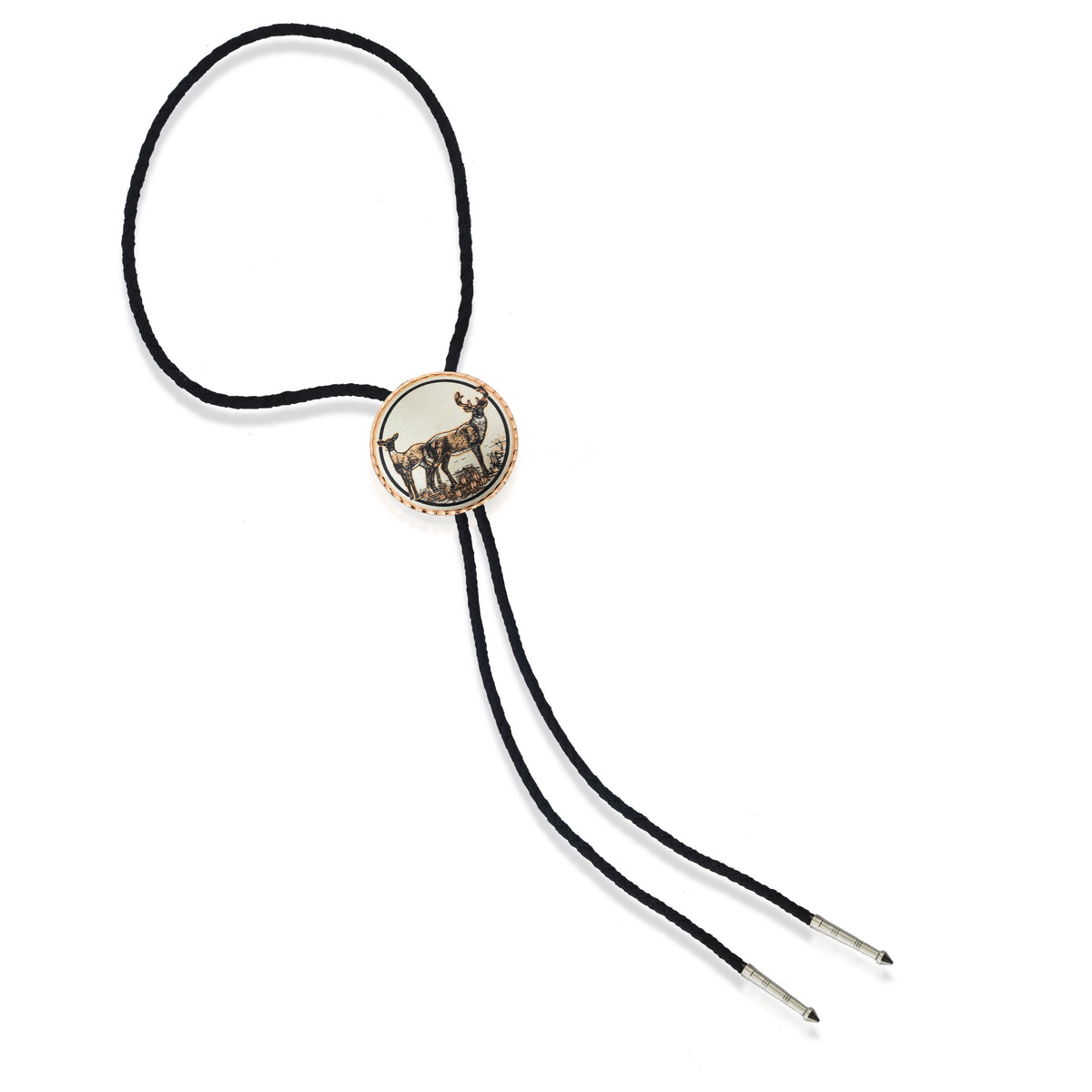 Deer design bolo tie