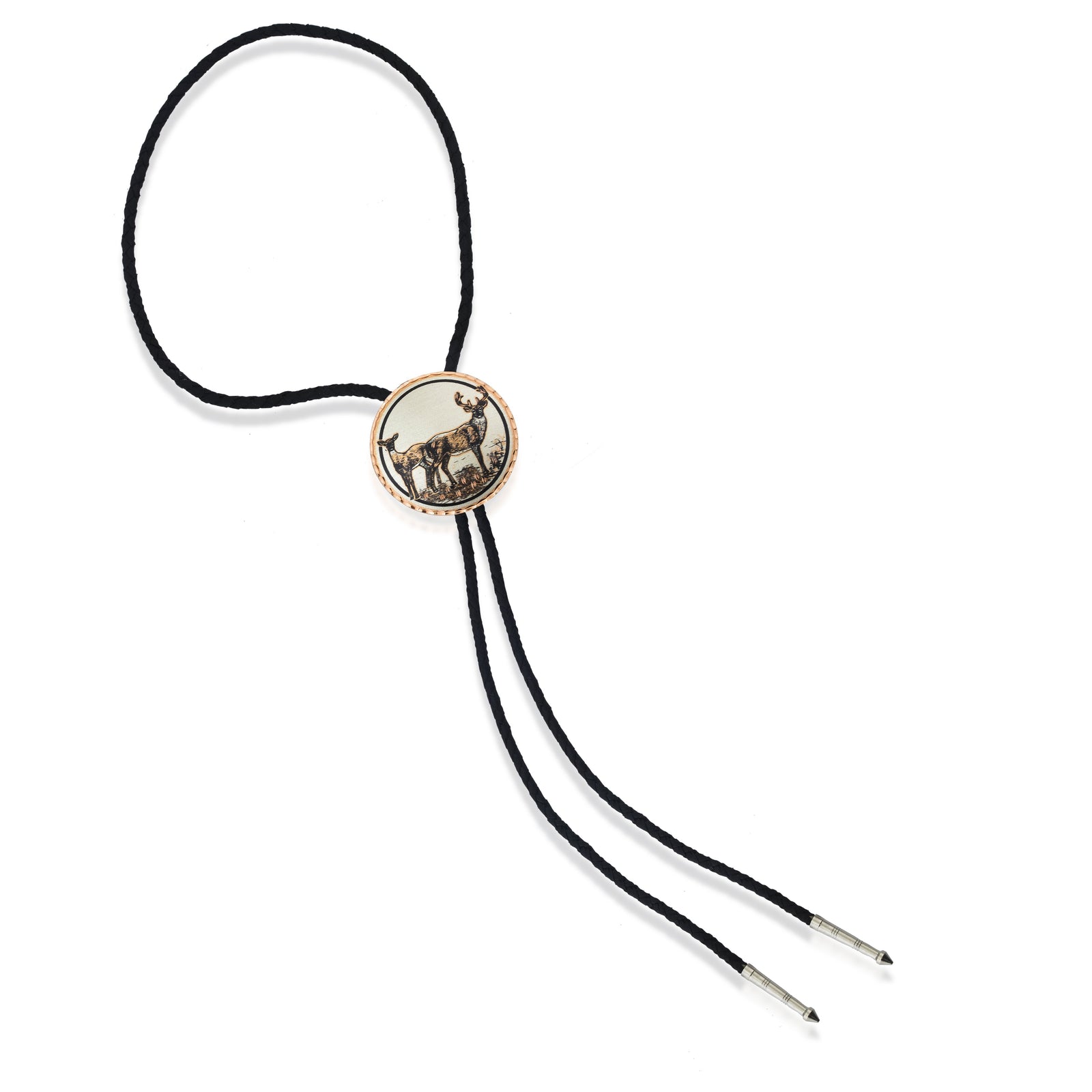 Deer design bolo tie
