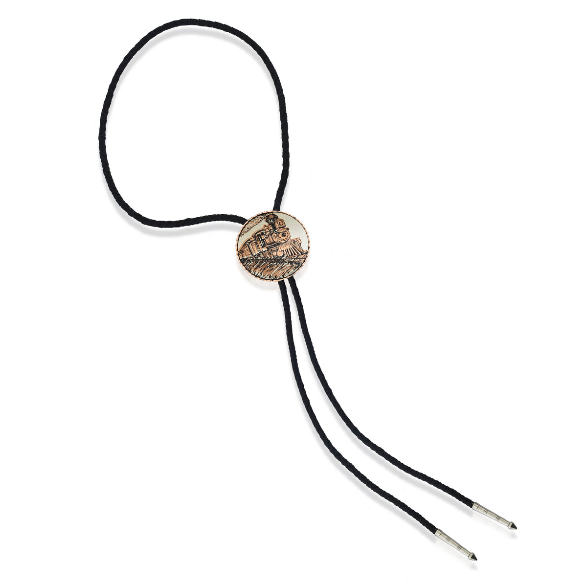 Train design bolo tie
