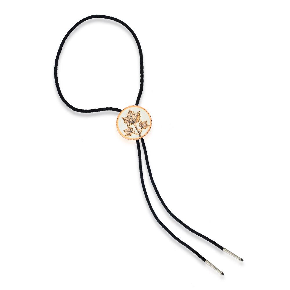 Maple leaf design bolo tie