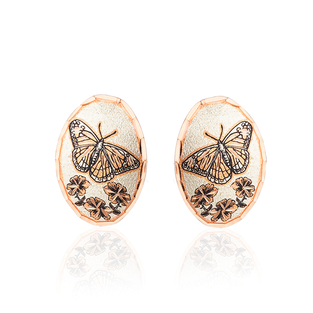 Butterfly design stud earrings
