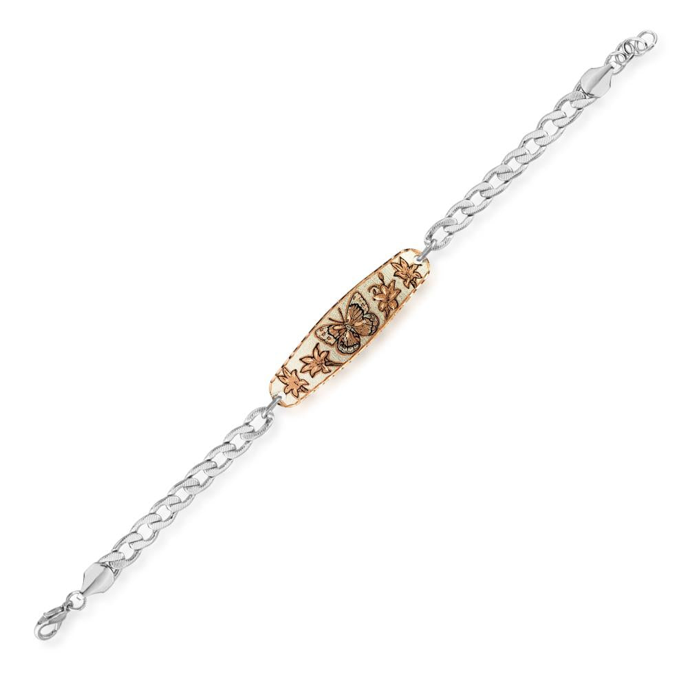 Butterfly design handmade copper adjustable chain bracelet
