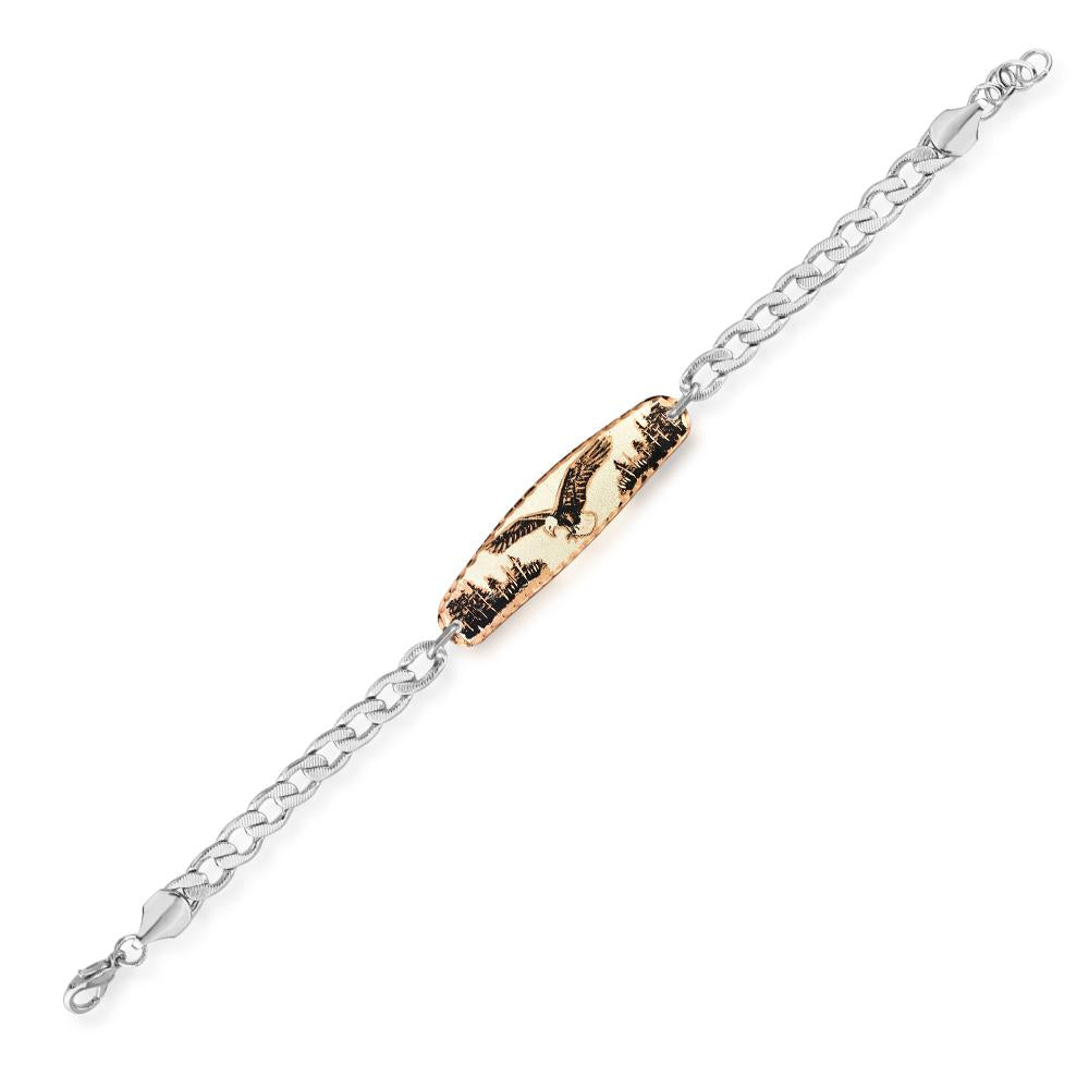 Eagle design handmade copper adjustable chain bracelet