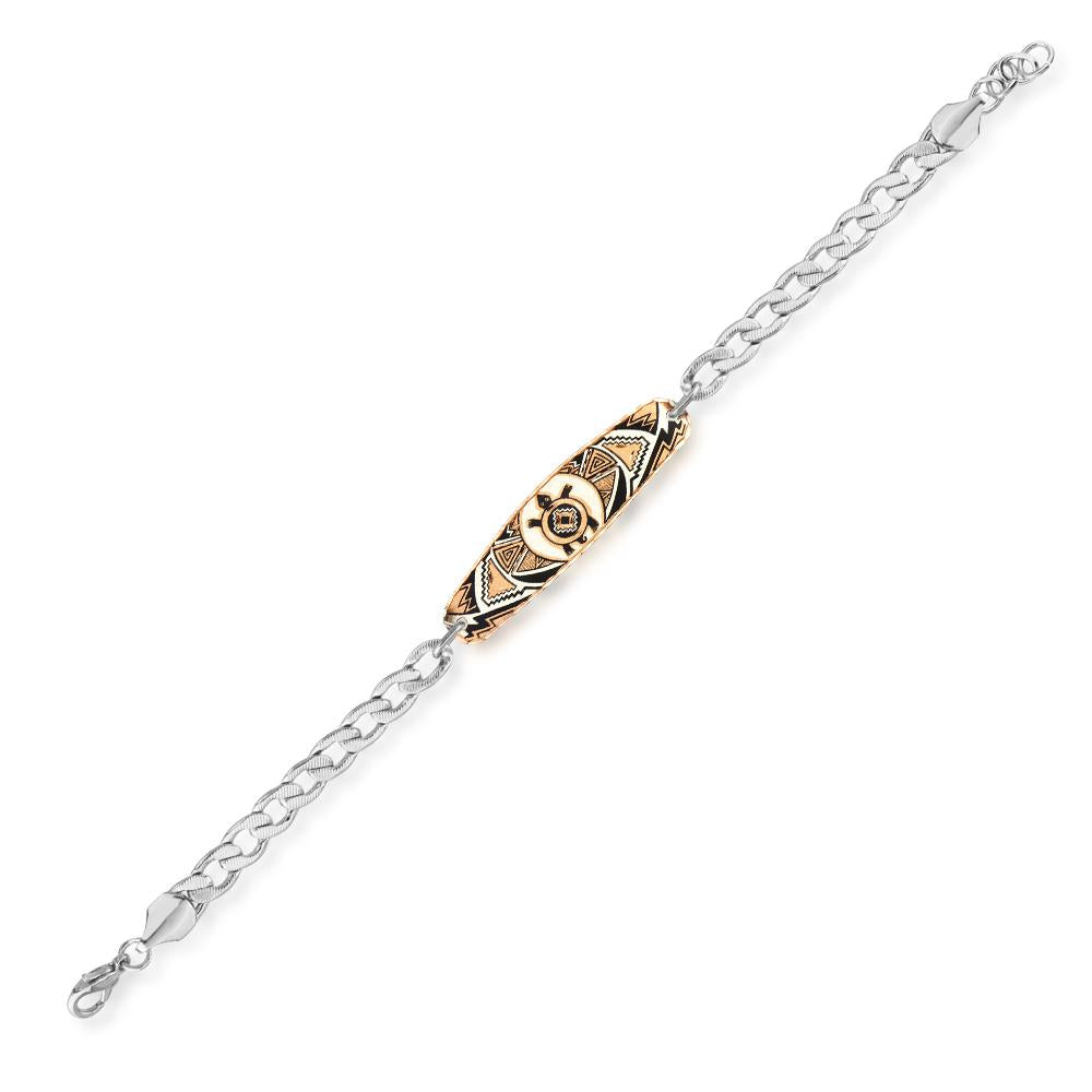 Southwestern native turtle design handmade copper adjustable chain bracelet
