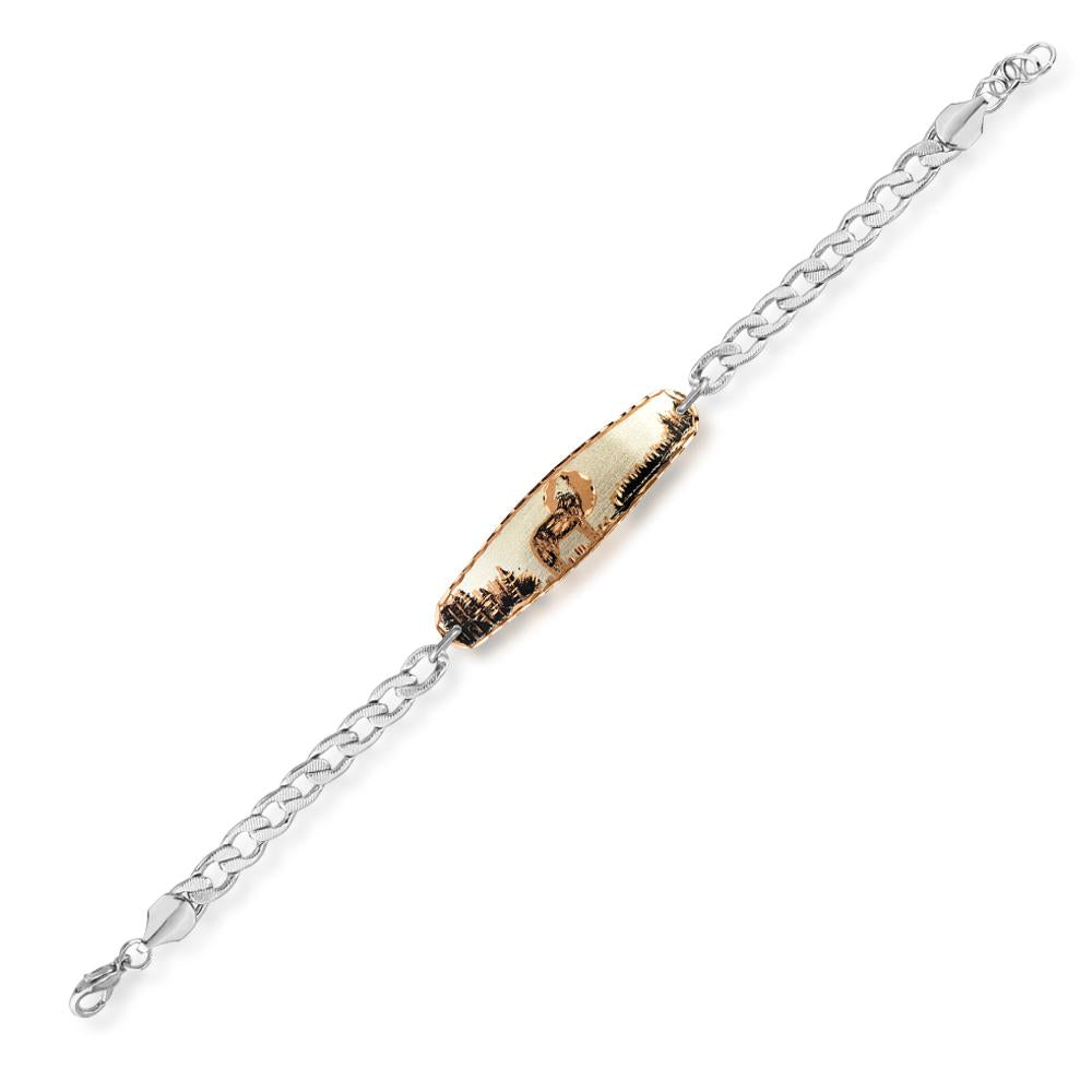 Howling wolf design handmade copper adjustable chain bracelet