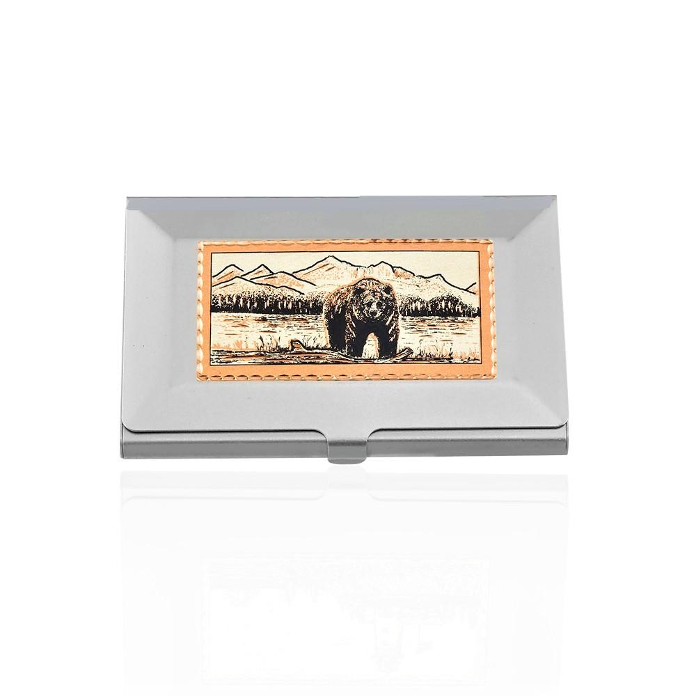 Bear design handmade copper card case