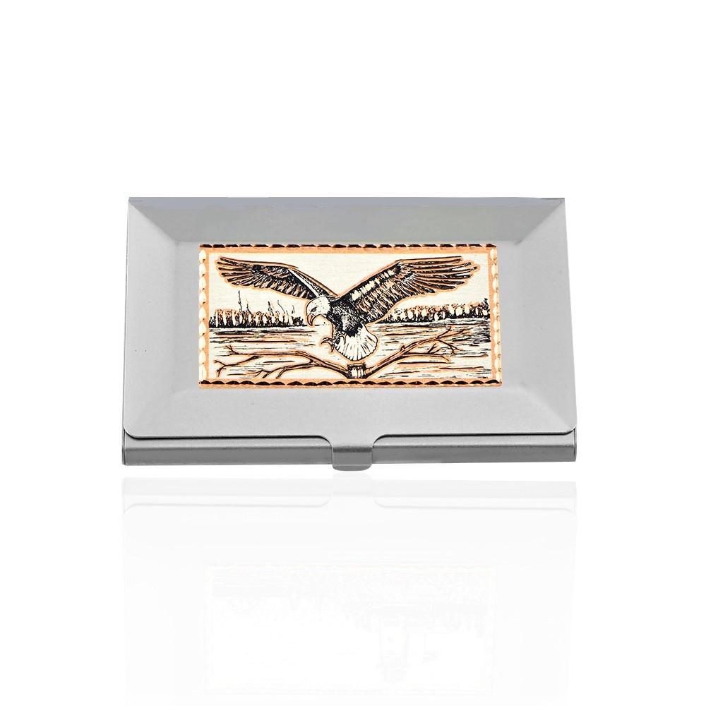 Eagle design handmade copper card case