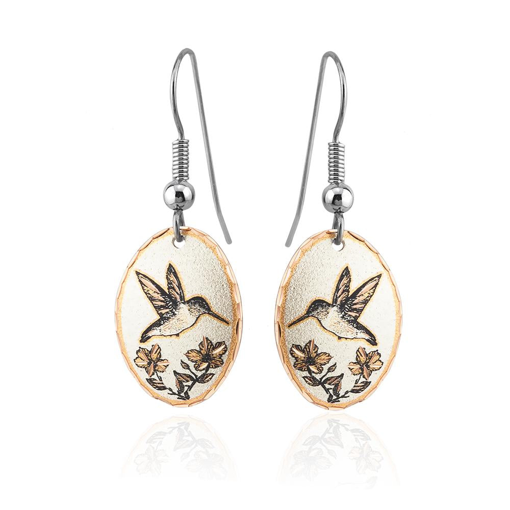 Hummingbird design earrings
