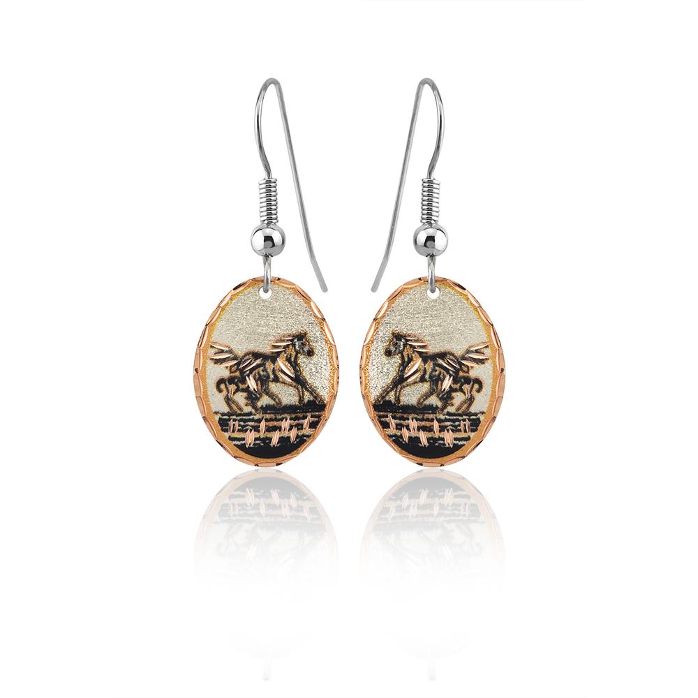 Horse and foal design earrings