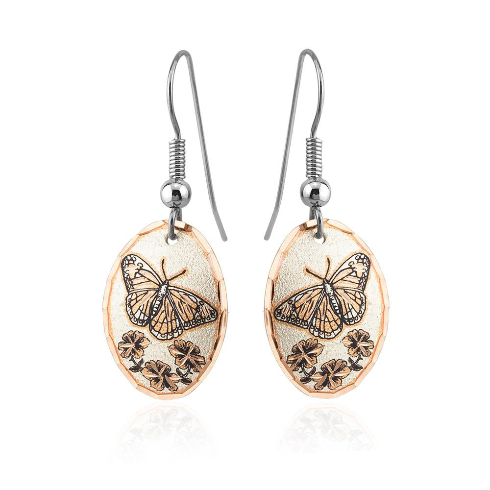 Monarch butterfly design earrings